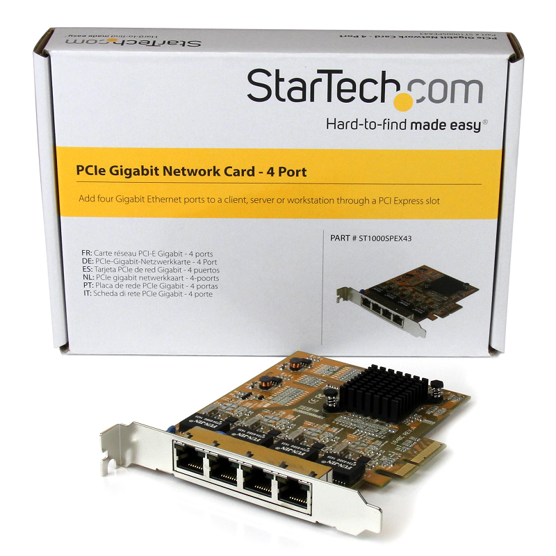 StarTech ST1000SPEX43 4-Port PCIe Gigabit Network Adapter Card